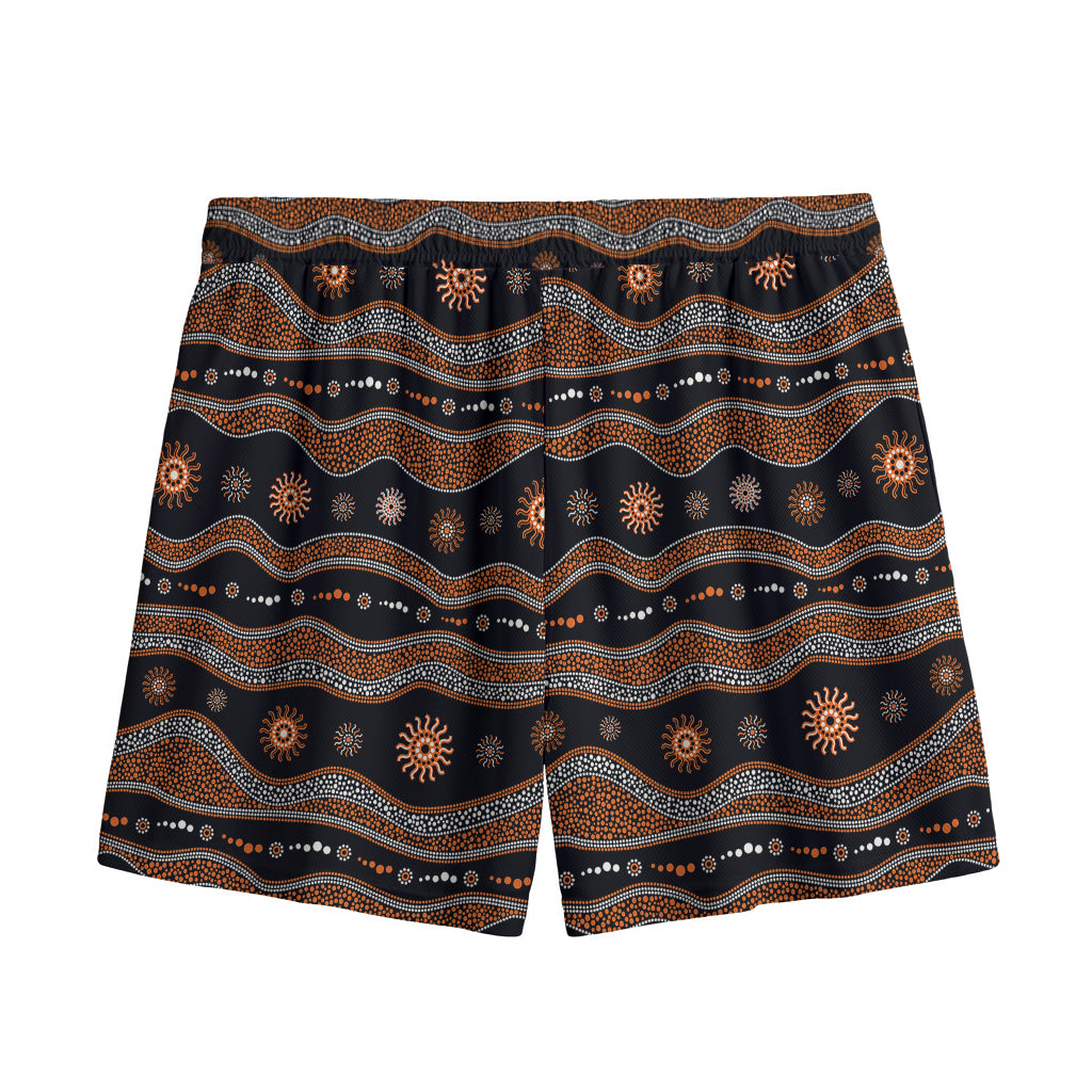 Australian Aboriginal Art Pattern Print Mesh Shorts