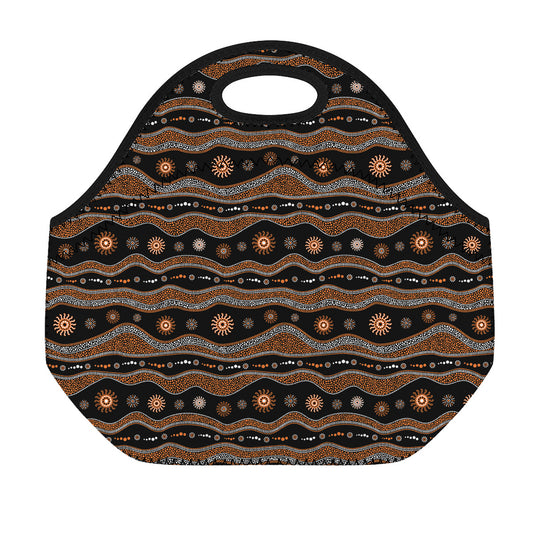 Australian Aboriginal Art Pattern Print Neoprene Lunch Bag