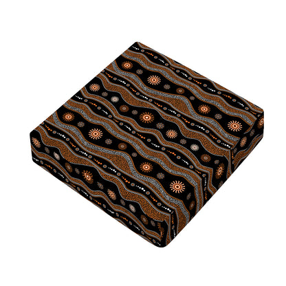 Australian Aboriginal Art Pattern Print Outdoor Seat Cushion Cover