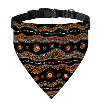 Australian Aboriginal Art Pattern Print Over The Collar Dog Bandana
