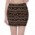 Australian Aboriginal Art Pattern Print Pencil Mini Skirt