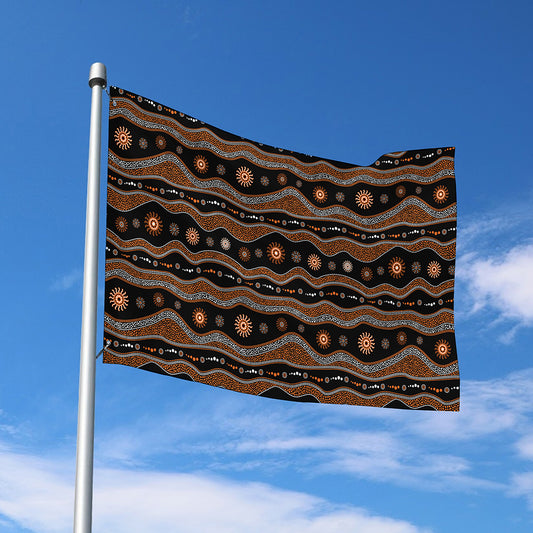 Australian Aboriginal Art Pattern Print Polyester Flag