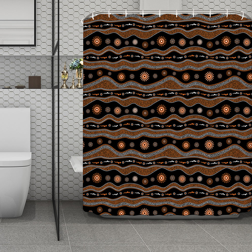 Australian Aboriginal Art Pattern Print Polyester Shower Curtain