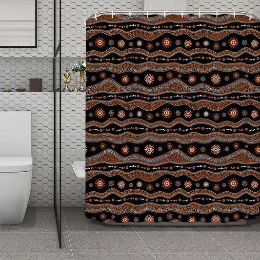 Australian Aboriginal Art Pattern Print Polyester Shower Curtain