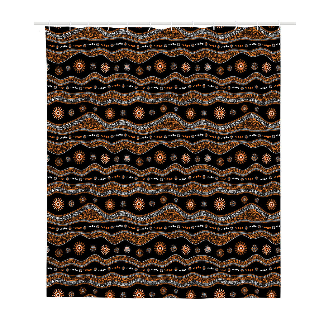 Australian Aboriginal Art Pattern Print Polyester Shower Curtain