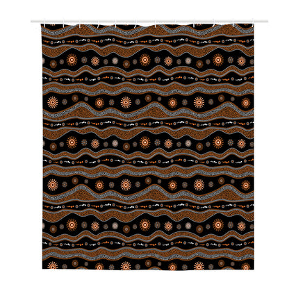 Australian Aboriginal Art Pattern Print Polyester Shower Curtain