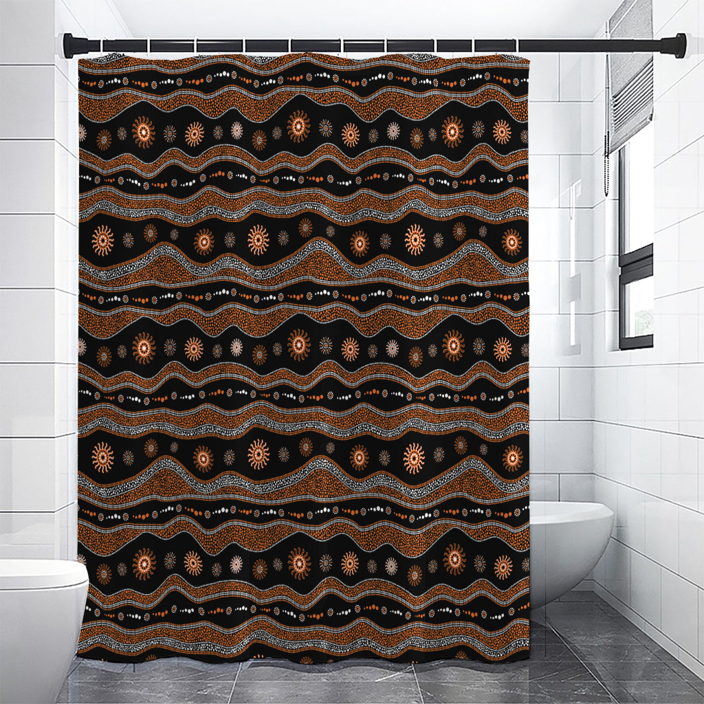 Australian Aboriginal Art Pattern Print Premium Shower Curtain