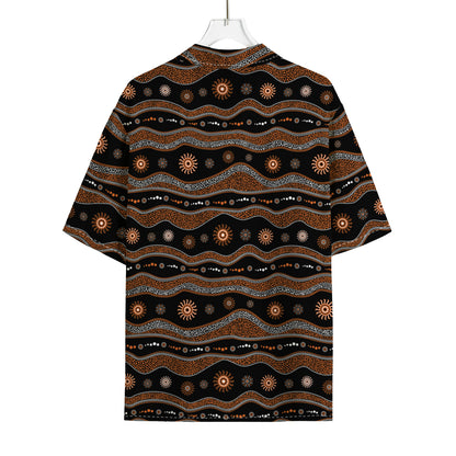 Australian Aboriginal Art Pattern Print Rayon Hawaiian Shirt