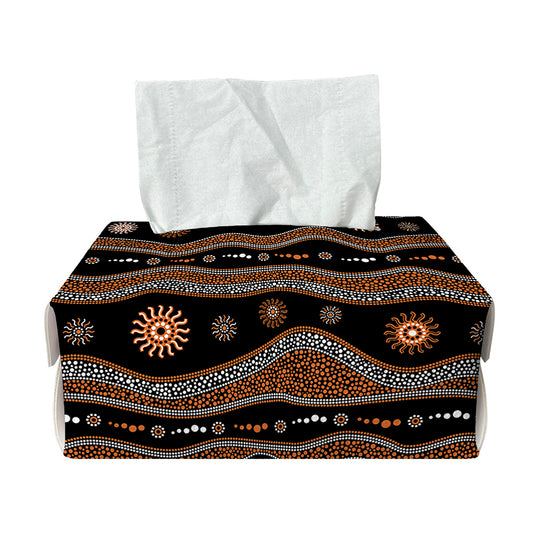 Australian Aboriginal Art Pattern Print Rectangle Tissue Box Cover