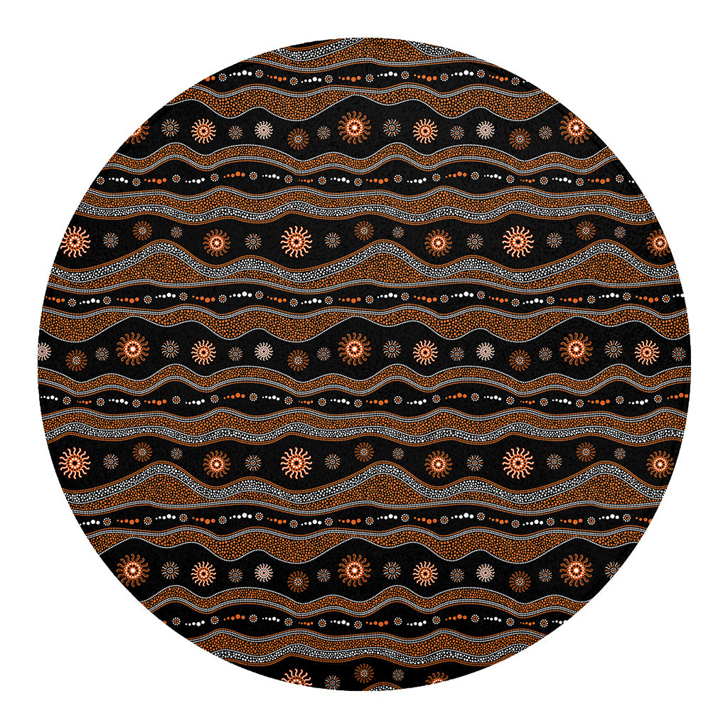 Australian Aboriginal Art Pattern Print Round Blanket