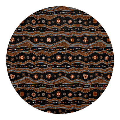 Australian Aboriginal Art Pattern Print Round Blanket