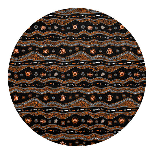 Australian Aboriginal Art Pattern Print Round Blanket
