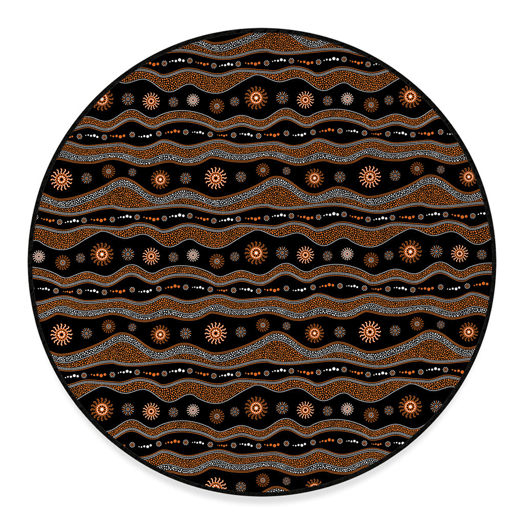 Australian Aboriginal Art Pattern Print Round Floor Mat