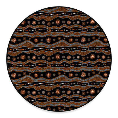 Australian Aboriginal Art Pattern Print Round Floor Mat