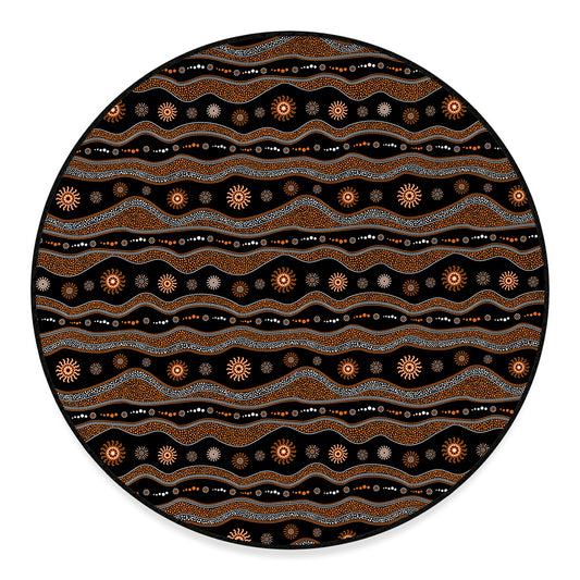 Australian Aboriginal Art Pattern Print Round Floor Mat