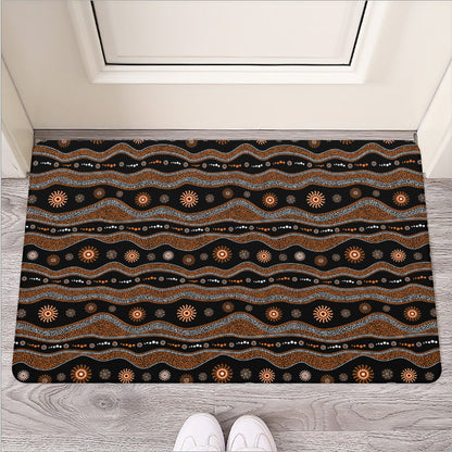 Australian Aboriginal Art Pattern Print Rubber Doormat