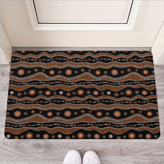 Australian Aboriginal Art Pattern Print Rubber Doormat
