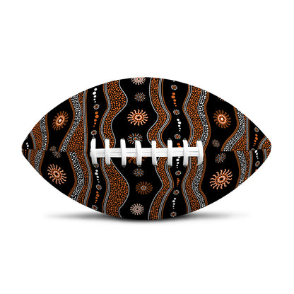 Australian Aboriginal Art Pattern Print Rugby Ball