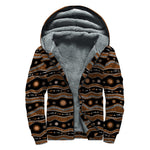 Australian Aboriginal Art Pattern Print Sherpa Lined Zip Up Hoodie