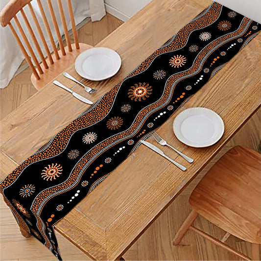 Australian Aboriginal Art Pattern Print Table Runner
