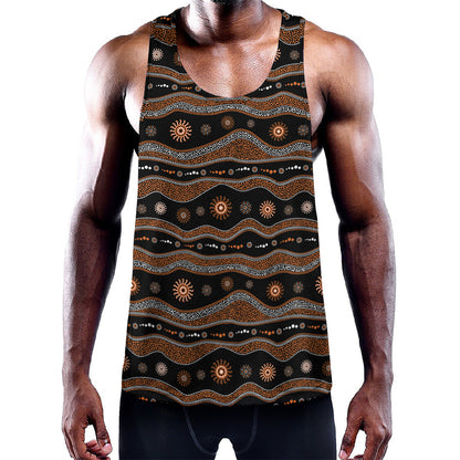 Australian Aboriginal Art Pattern Print Training Tank Top