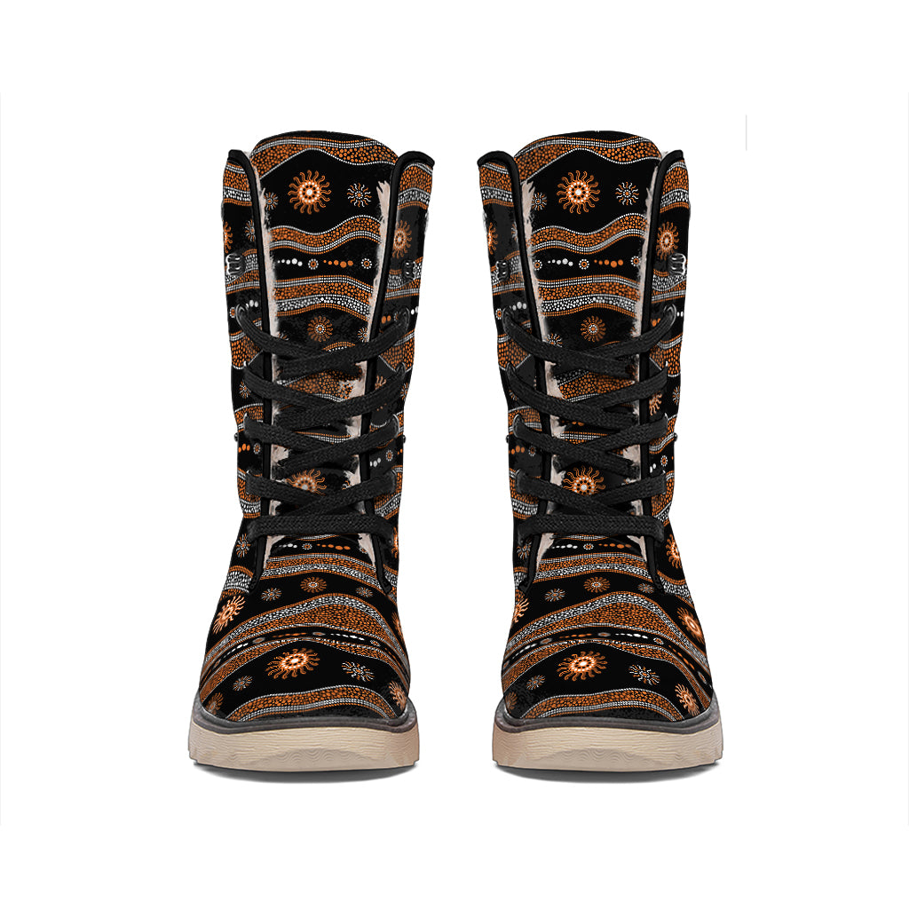 Australian Aboriginal Art Pattern Print Winter Boots