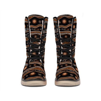 Australian Aboriginal Art Pattern Print Winter Boots