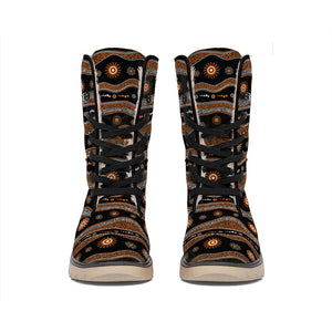 Australian Aboriginal Art Pattern Print Winter Boots