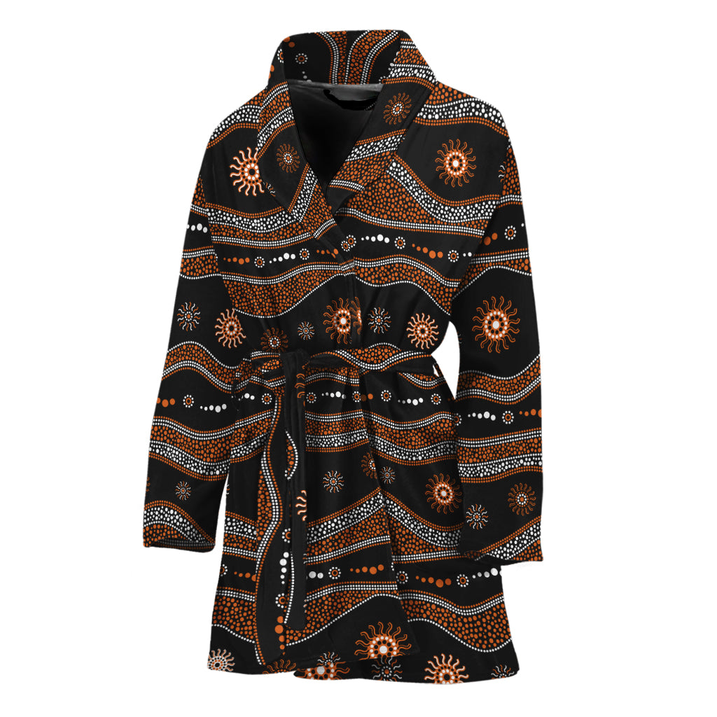 Australian Aboriginal Art Pattern Print Women's Bathrobe