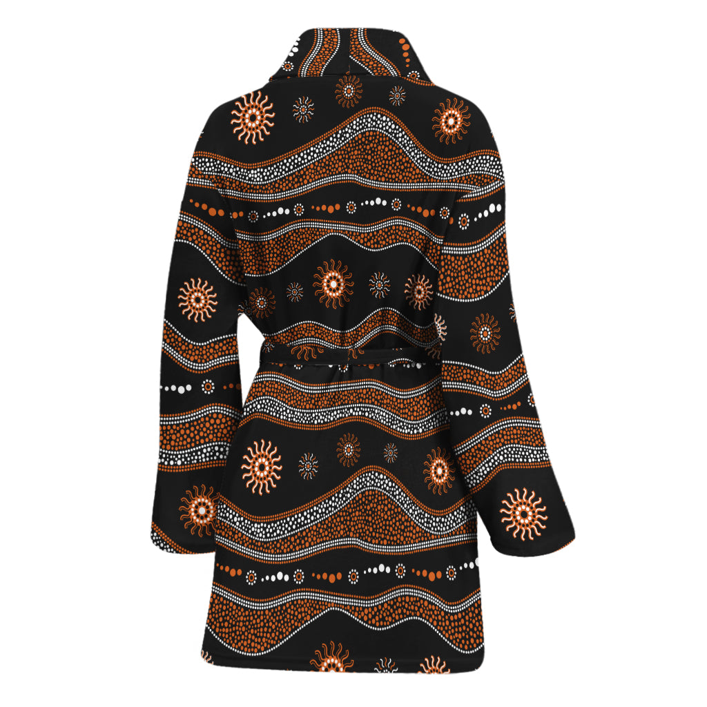 Australian Aboriginal Art Pattern Print Women's Bathrobe