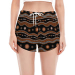 Australian Aboriginal Art Pattern Print Women's Split Running Shorts