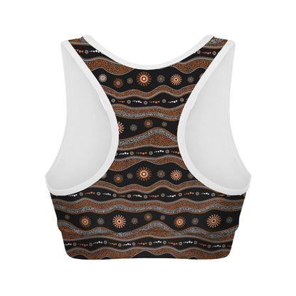 Australian Aboriginal Art Pattern Print Women's Sports Bra