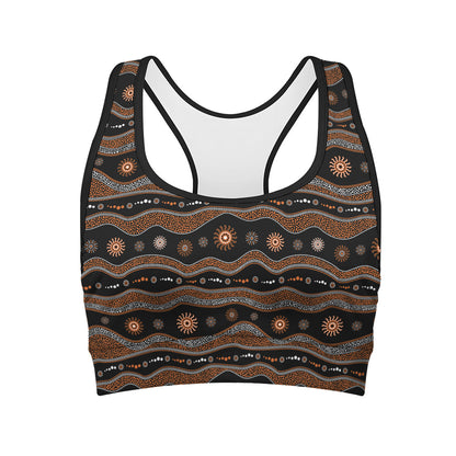 Australian Aboriginal Art Pattern Print Women's Sports Bra