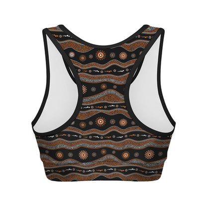 Australian Aboriginal Art Pattern Print Women's Sports Bra