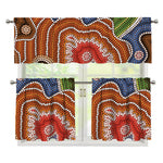Australian Aboriginal Art Print 3 Piece Kitchen Curtains