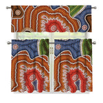 Australian Aboriginal Art Print 3 Piece Kitchen Curtains