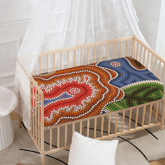 Australian Aboriginal Art Print Baby Crib Sheet