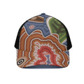 Australian Aboriginal Art Print Black Mesh Trucker Hat