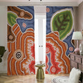 Australian Aboriginal Art Print Dimout Pencil Pleat Curtains