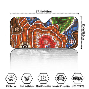 Australian Aboriginal Art Print Car Windshield Sun Shade