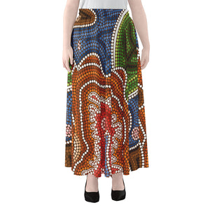 Australian Aboriginal Art Print Chiffon Maxi Skirt