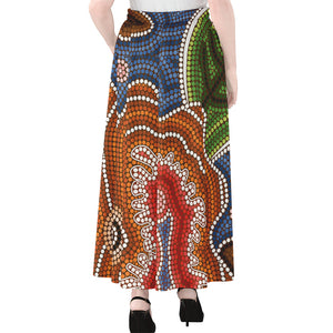 Australian Aboriginal Art Print Chiffon Maxi Skirt