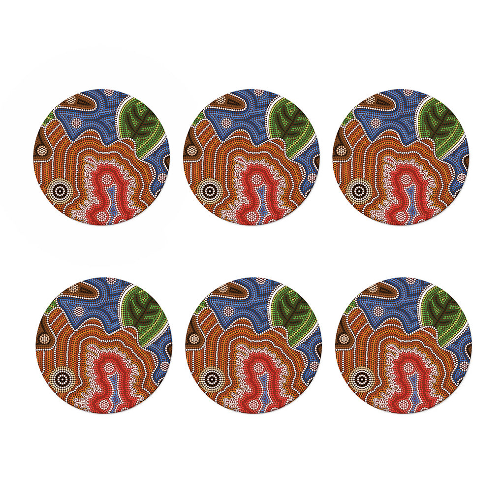 Australian Aboriginal Art Print Coaster Set