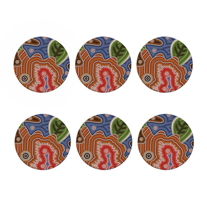 Australian Aboriginal Art Print Coaster Set