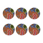 Australian Aboriginal Art Print Coaster Set