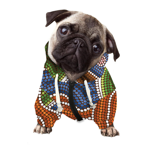 Australian Aboriginal Art Print Dog Zip Up Hoodie