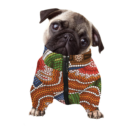 Australian Aboriginal Art Print Dog Zip Up Jacket
