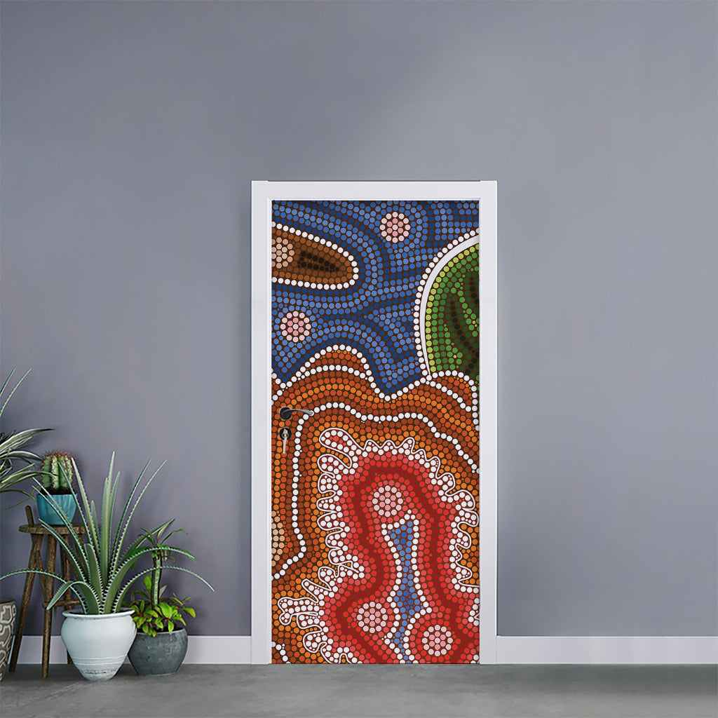 Australian Aboriginal Art Print Door Sticker