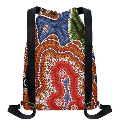 Australian Aboriginal Art Print Drawstring Backpack