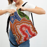 Australian Aboriginal Art Print Drawstring Backpack